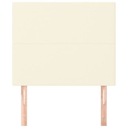Табла за легло, кремава, 90x5x118/128 см, изкуствена кожа