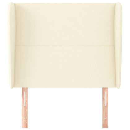 Горна табла с уши, кремава, 93x23x118/128 см, изкуствена кожа