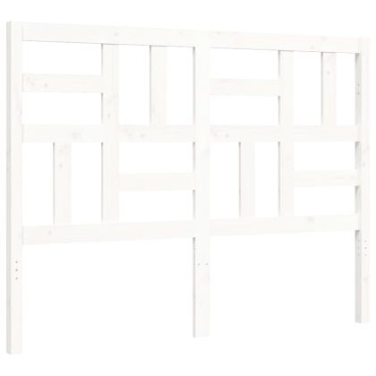 Рамка за легло с табла, бяла, 140х200 см, масивно дърво