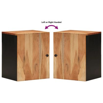 Стенен шкаф за баня 38x33x48 см масивно акациево дърво