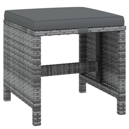 Градински комплект с възглавници 19 части сив полиратан