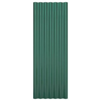 Покривни панели 12 бр поцинкована стомана зелени 100х36см