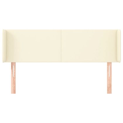 Горна табла за легло, кремава, 147x16x78/88 см, изкуствена кожа