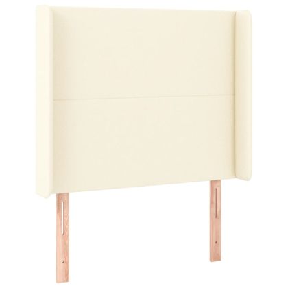 LED горна табла за легло, кремава, 93x16x118/128 см