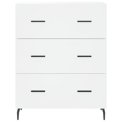 Висок шкаф, бял, 69,5x34x180 см, инженерно дърво