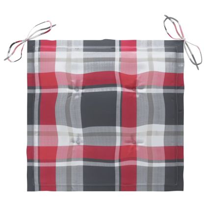 Сгъваеми градински столове с възглавници, 4 бр, тик масив