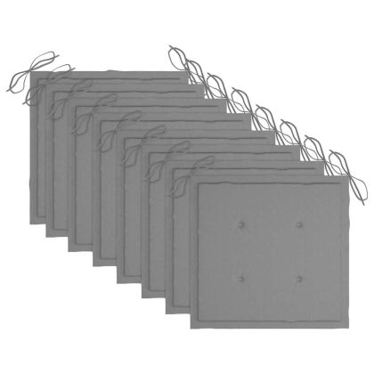 Сгъваеми градински столове с възглавници, 8 бр, тик масив