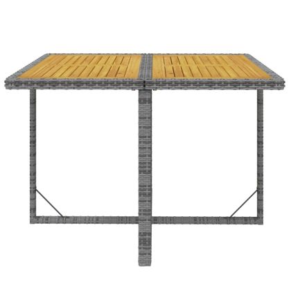 Градински трапезен комплект 9 части с възглавници сив полиратан