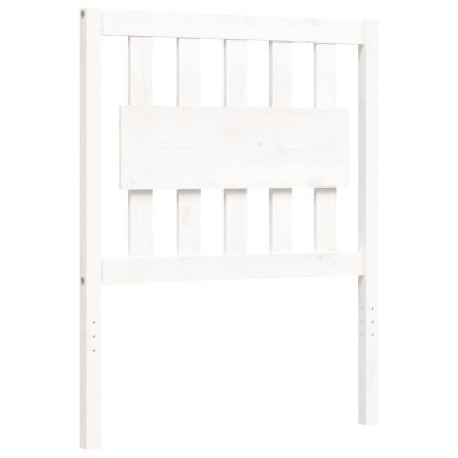 Рамка за легло с табла бяла Small Single дърво масив