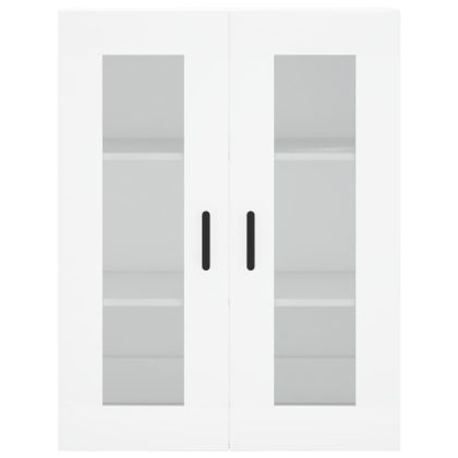 Стенни шкафове, 2 бр, бели, инженерно дърво