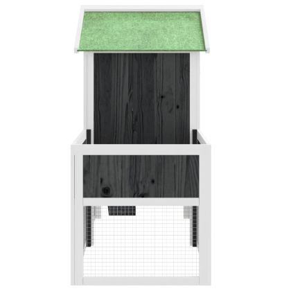 Клетка за зайци сива 170x63x113 см борово дърво масив