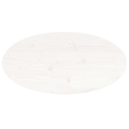 Плот за маса, бял, 80x40x2,5 см, бор масив, овален