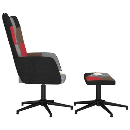 Релаксиращ стол с табуретка, пачуърк, плат