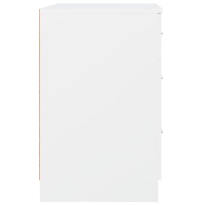 Нощнo шкафче, бяло, 40x40x63 см, инженерно дърво