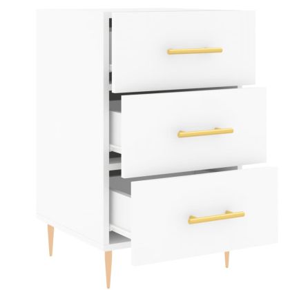 Нощно шкафче, черно, 40x40x66 см, инженерно дърво