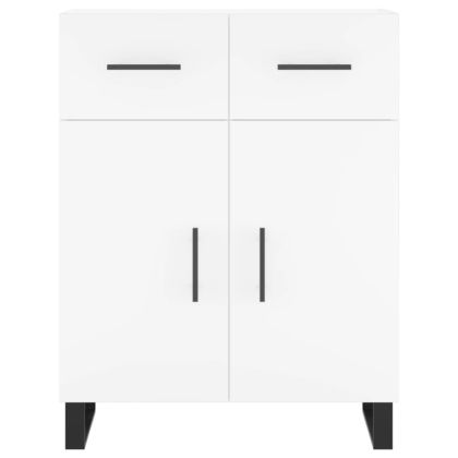 Сайдборд, бял, 69,5x34x90 см, инженерно дърво