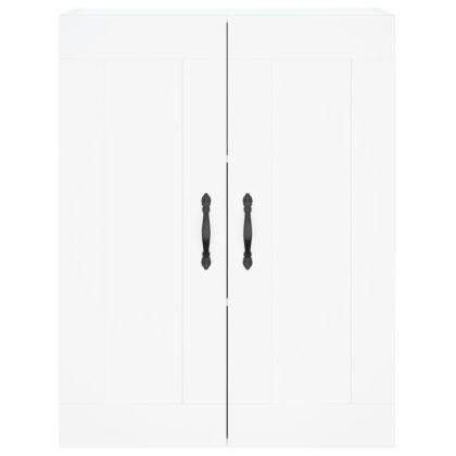 Стенен шкаф бял 69,5x34x90 см инженерно дърво