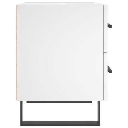 Нощни шкафчета, 2 бр, бели, 40x35x47,5 см, инженерно дърво