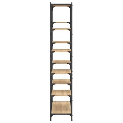 Етажерка дъб сонома 100x32x170 см инженерно дърво и желязо