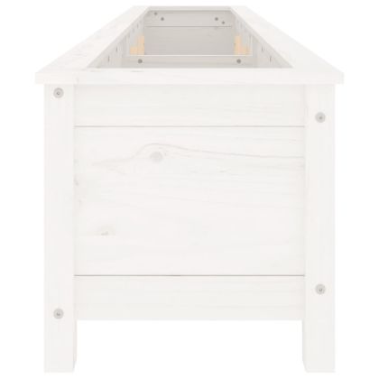 Градинско повдигнато легло, бяло, 199,5x40x39 см, бор масив