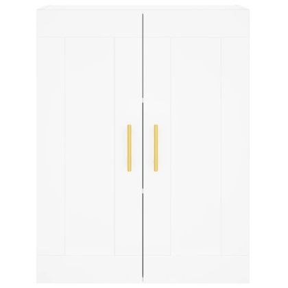 Стенен шкаф бял 69,5x34x90 см инженерно дърво