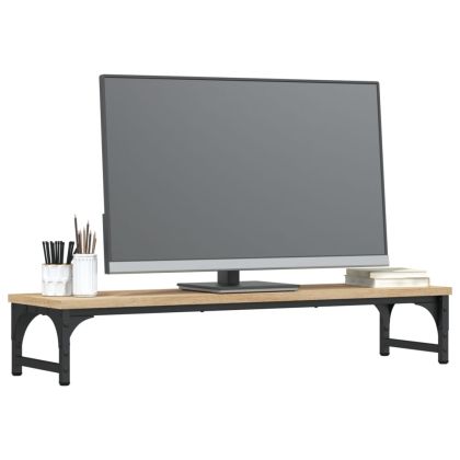 Поставка за монитор, дъб сонома, 85x23x15,5 см, инженерно дърво