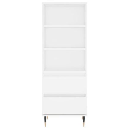 Висок шкаф, бял, 40x36x110 см, инженерно дърво