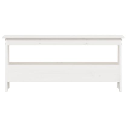Пейка за антре, бяла, 100x28x45 см, масивна дървесина, бор
