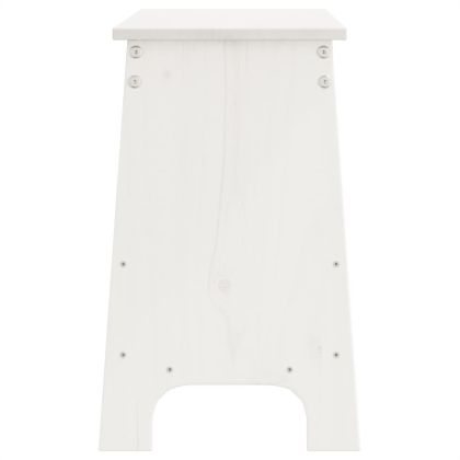 Пейка за антре, бяла, 100x28x45 см, масивна дървесина, бор