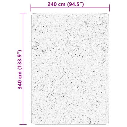 Килим HUARTE с къс косъм, мек и миещ се, черен, 240x340 см