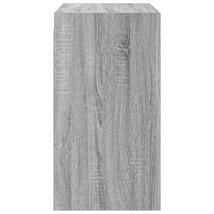 Стенен шкаф със стъклени врати, сив сонома, 68x37x68,5 см