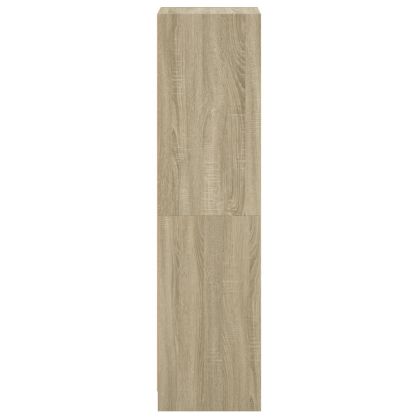 Висок шкаф със стъклена врата, сонома дъб, 35x37x142 см