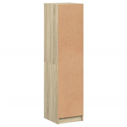 Висок шкаф със стъклена врата, сонома дъб, 35x37x142 см