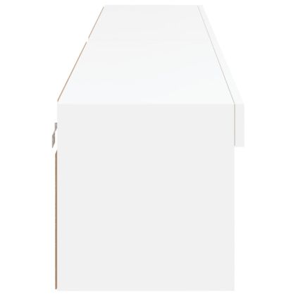 ТВ шкафове с LED осветление, 2 бр, бели, 100x30x30 см