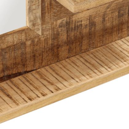 Огледало с рафтове 80x8x55 см стъкло и масивно дърво манго