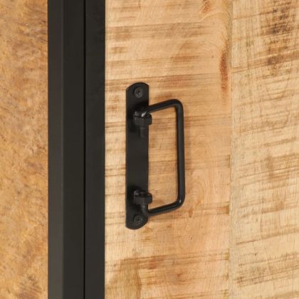 Шкаф за баня 40x27x90 см мангово дърво масив и желязо