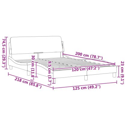 Рамка за легло Dover, таупе, 120x200 см, плат