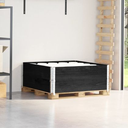 Палетни страници черно 2 бр 100x100 см, борова дървесина масив