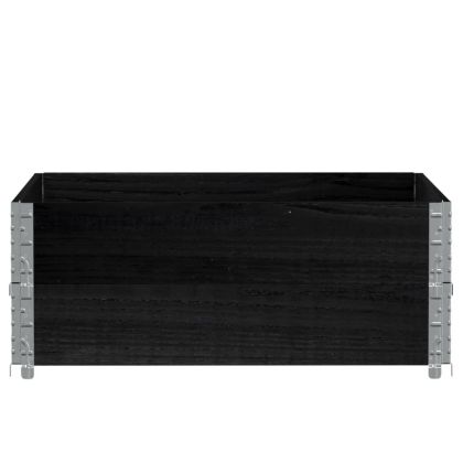 Палетни страници черно 2 бр 100x100 см, борова дървесина масив