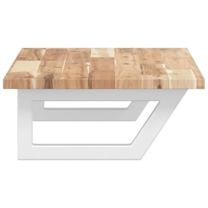 Стенен рафт за мивка, стомана и масивно дърво акация