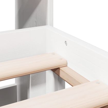 Легло с етажерка за книги, без матрак, 180x200 см, бор масив