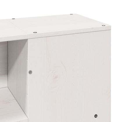 Рамка за легло без матрак, бял, 135x190 см, бор масив