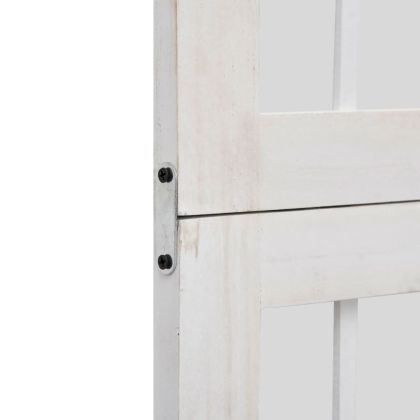 Разделител за стая, 4 панела, бял, дърво пауловния масив