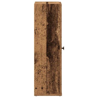 Шкаф за баня с държач за ролки, старо дърво, 20,5x22x72 см