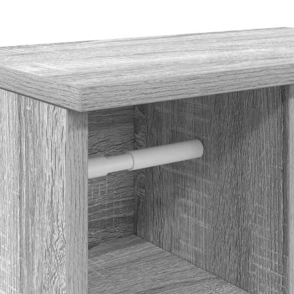 Шкаф за баня с държач за ролки, сив сонома, 39x22x90 см