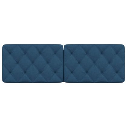 Мека табла за легло, синя, 160 см, плат