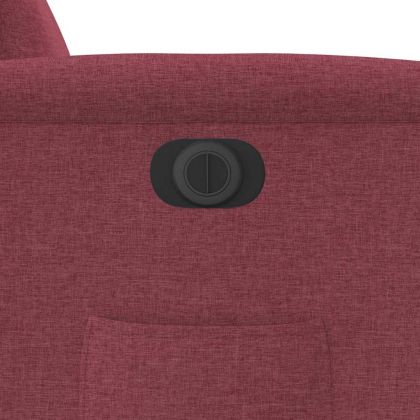Електрически стол реклайнер, виненочервен, текстил