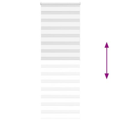 Зеброва щора бял 85x200 см Ширина на плата 80,9 см Полиестер