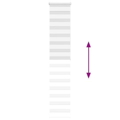Зеброва щора бял 50x200 см ширина на плата 45,9 cm полиестер