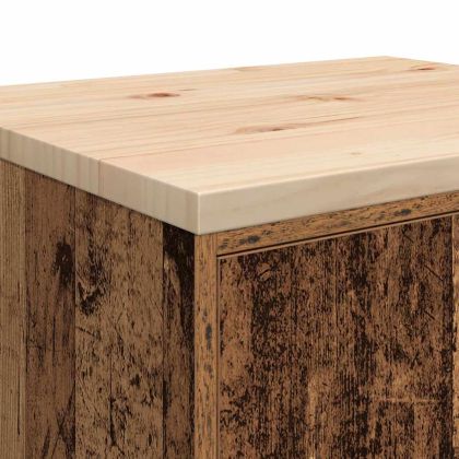 Гаражен шкаф за съхранение, старо дърво, 60x51x85 см, бор масив